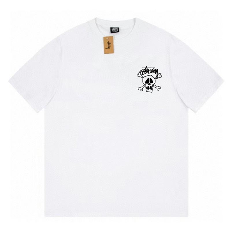 Stussy 2025 Sommer Neues Hochwertiges Rundhals-T-Shirt aus Baumwolle für Männer und Frauen Klassisches Logo mit neuem Musterdruck Paar-T-Shirt