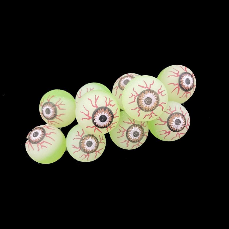 50Pcs Luminous Fake Eyeballs Halloween Eyeball Glow In The Dark Bouncy Ball Decoration Haunted House Home Bar Horror Props