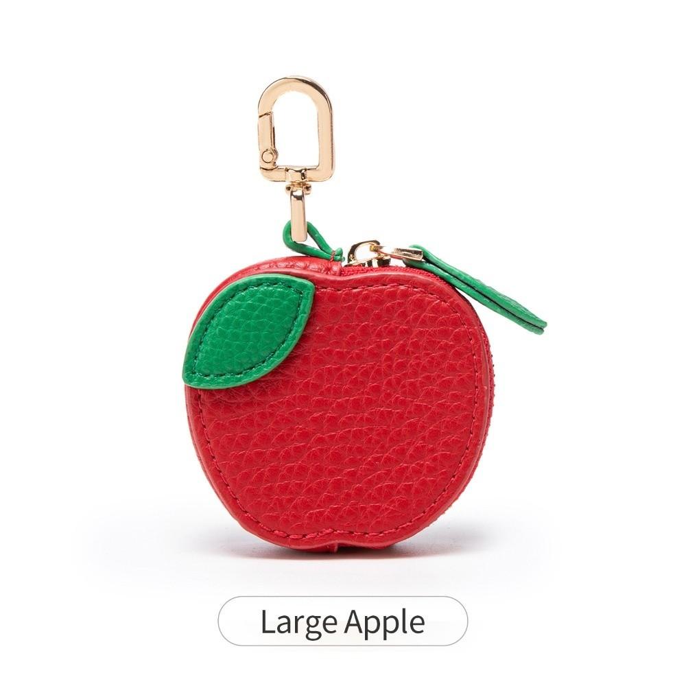 Portable Cherry Design Coin Purse Charm Fruit Shape Handmade Mini Zipper Pouch PU Leather Change Purse Gift For Girl
