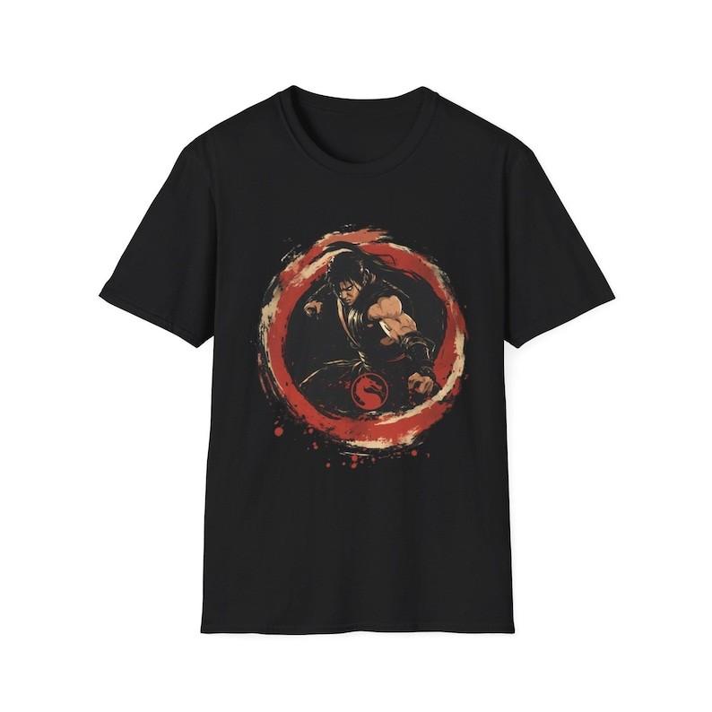 Liu Kang Mortal Kombat T Shirt Dragon Fire Circle Fighting Game Graphic Tee S разноцветный