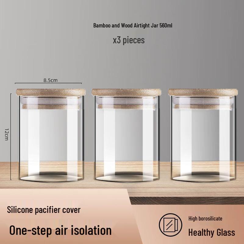 

Круглые стеклянные банки для хранения продуктов и чая Jiakangming с крышками