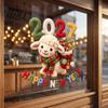 Static Window Clings Happy New Year Cling 2027 Crochet Sheep Snowflake Removable Glas Sticker Reusable Christmas Holiday Decoration Decal