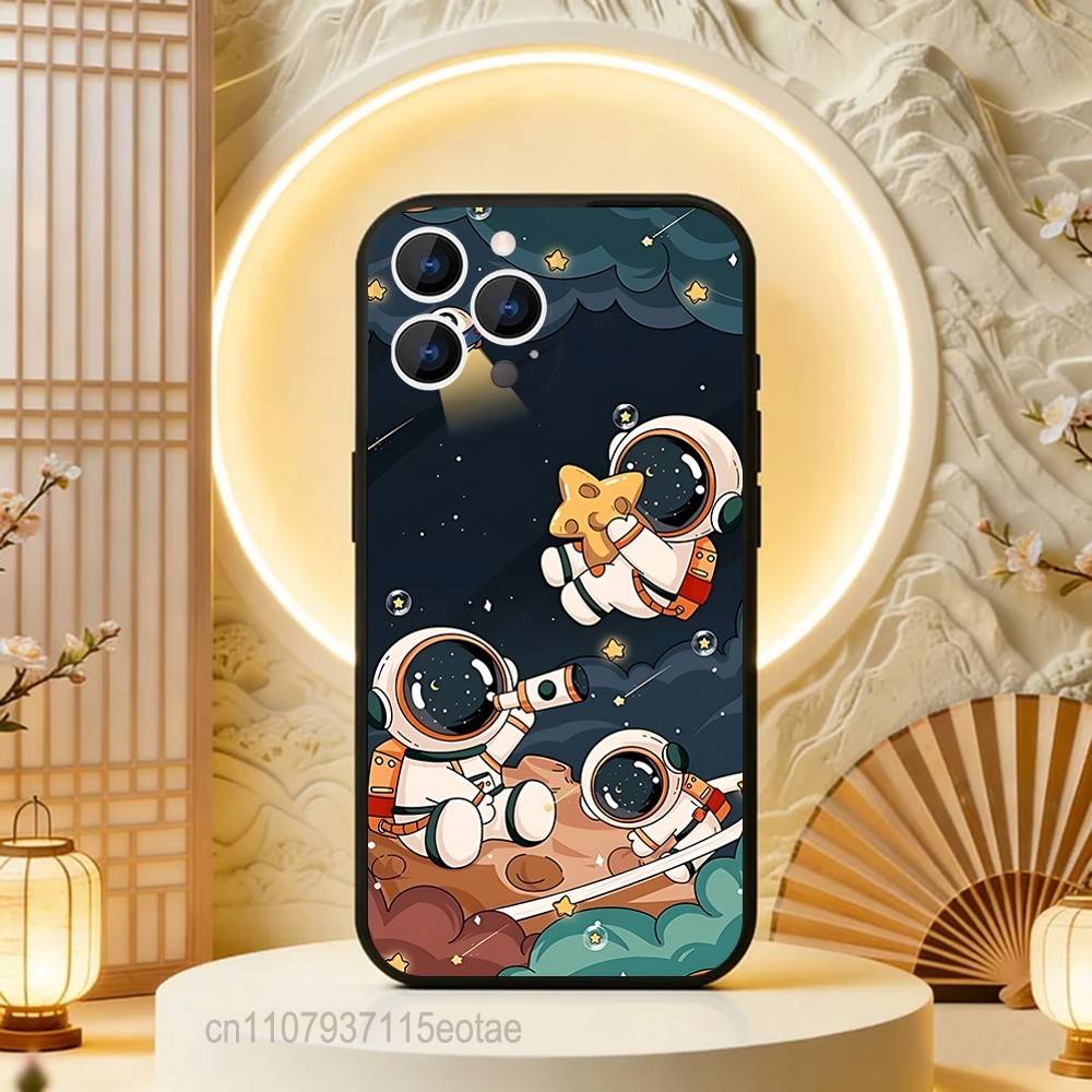 CARTOON Astronaut Cute Kid For iPhone 12,16,13,14,15,17,11,Pro,Max,Plus,E,Air,Mini TPU Soft to Skin-friendly phone case
