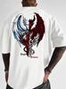Unisexs Streetwear Tshirt Angel Demon Half Face Graphic Print Crew Neck Short Sleeve Polyester Tops With Angel Demon Text Sxxl