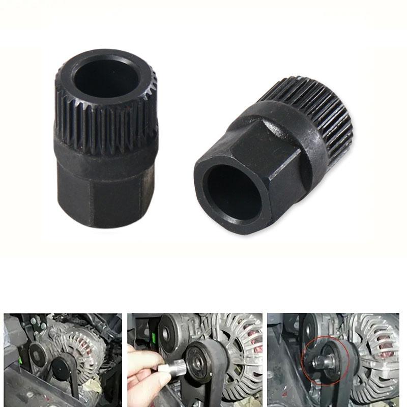 2ks nástroj pro demontáž řemenic automobilového alternátoru, 33zubý nástroj pro vrtání a opravu objímky řemenice generátoru, příslušenství