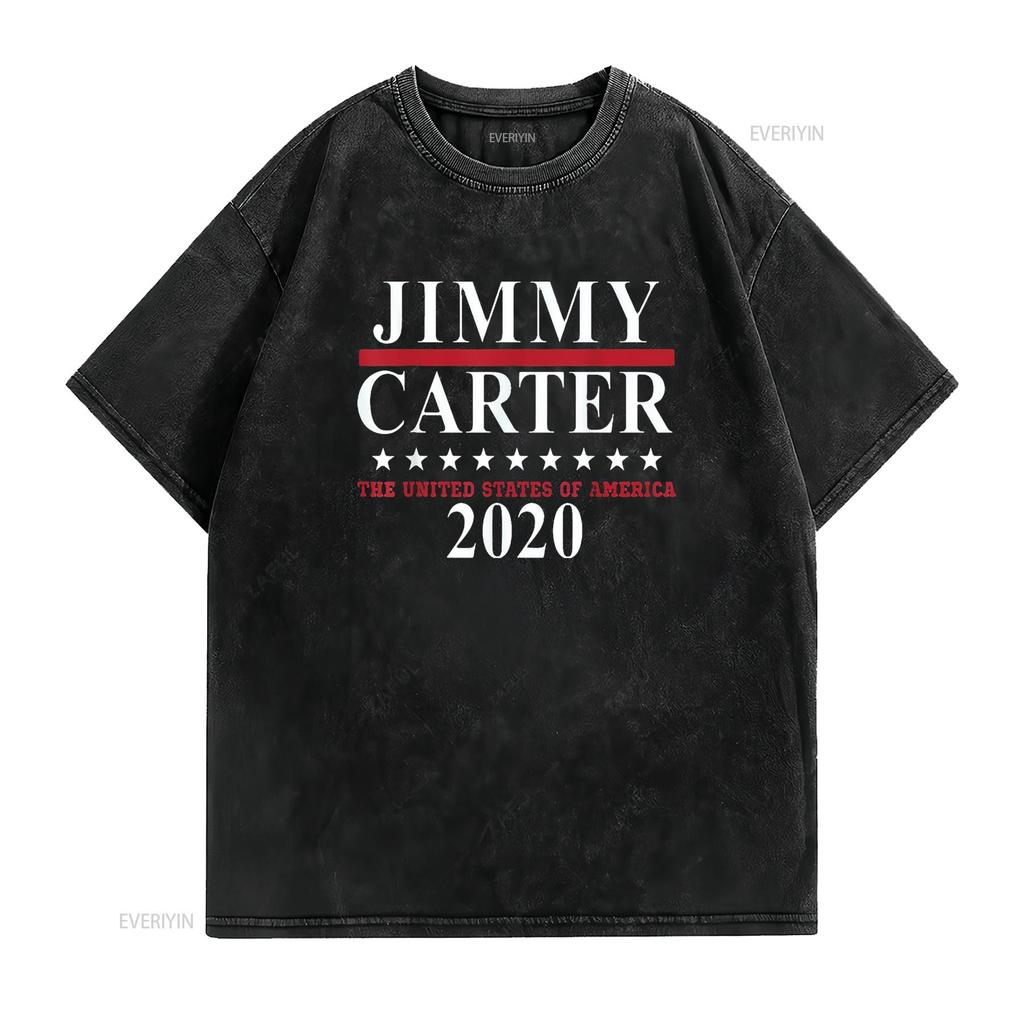 Herren Jimmy Carter für den Präsidenten der Vereinigten Staaten 2020 T-Shirt Schwarz 2XL Vintage Gewaschen Leicht Atmungsaktiv Vielseitig