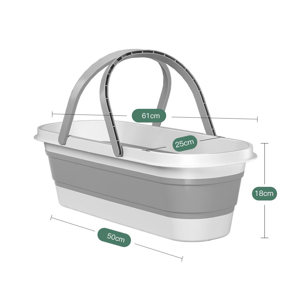 Multifunctional Silicone Folding Mop Bucket - Portable Rectangular Design