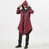 Medieval Retro Unisex Spliced Hooded Jacket For Stage Performances Halloween And