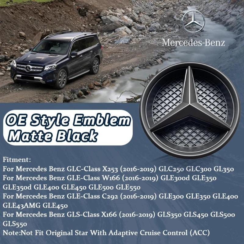 Glossy Black OE Style LED Front Grille Star Emblem Logo For Mercedes Benz GLC250 GLC300 GLC350 GLE400 GLE450 GLS350 GLS350 16-19