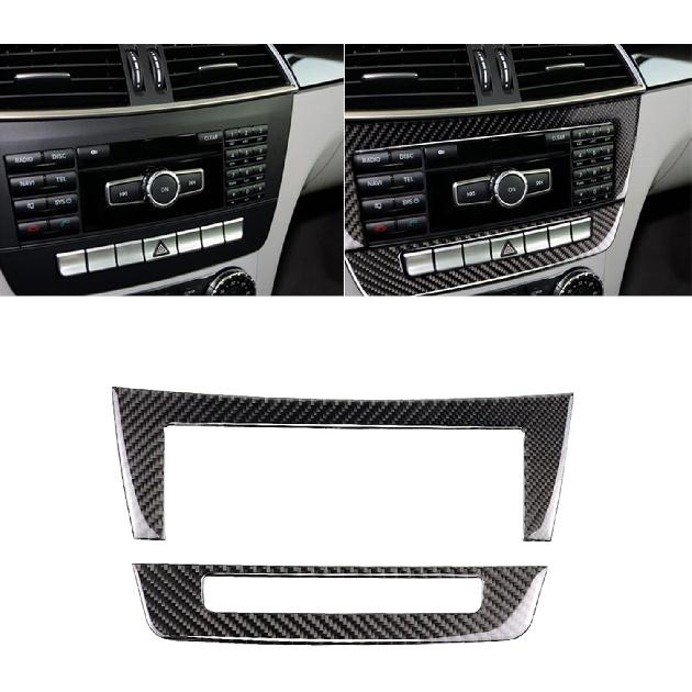 For Mercedes-Benz C-Class W204 2007-2013 Real Soft Carbon Fiber Center Console Gear Shift Panel Surround Cover Trim Kit Car Interior Accessories