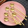 Stainless Steel Coffee Spoon Ice Cream Scoop Juice Tea Metal Spoons Stirring Spoon Tableware Long Handle Tea Dessert Spoon