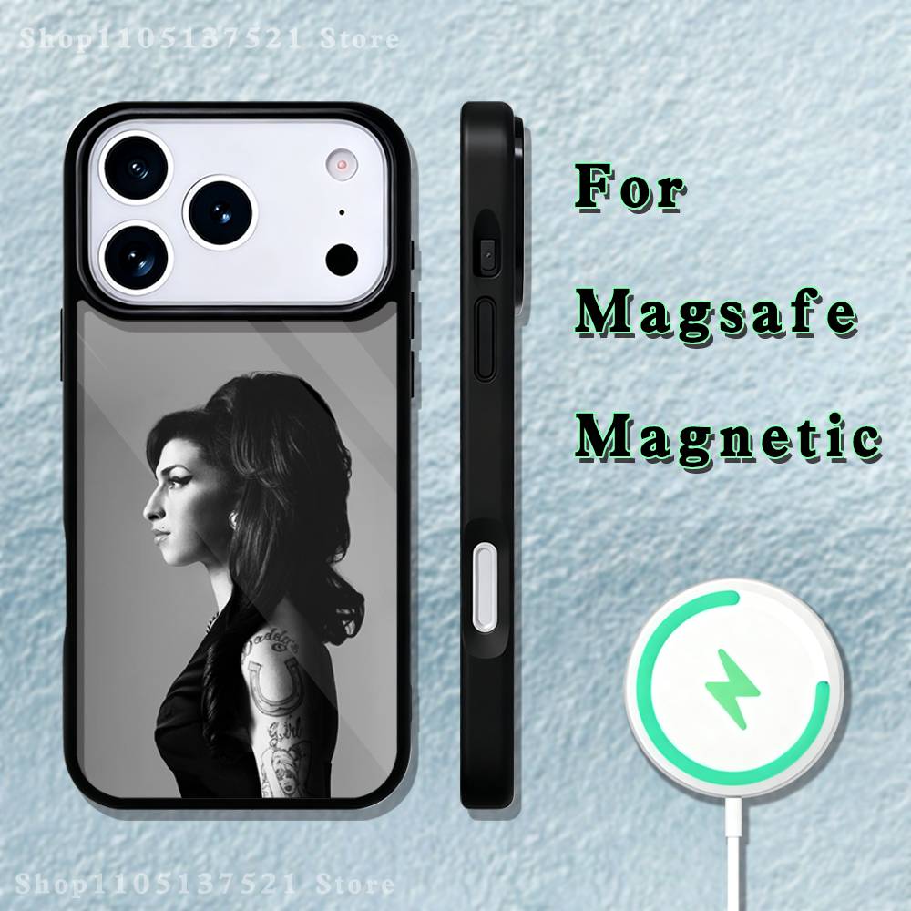 

Amy Winehouse Phone Case For iPhone 17,16,15,14,13,12,11,Pro,Max,Plus,Mini,SE4,E Magnetic Magsafe Wireless Charging iPhone17