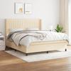 3131614 vidaXL Divan Bed with Mattress Cream 180x200 Cm Fabric