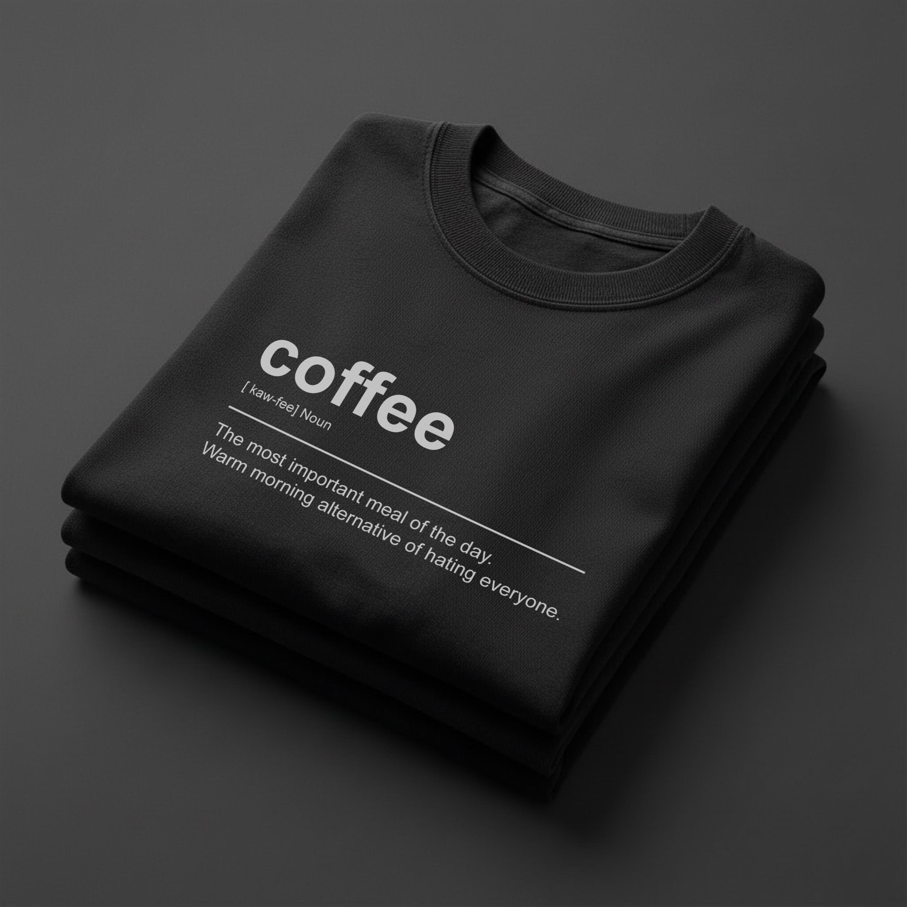 Coffee Definition TShirt Sarcastic Coffee Lover Gift Barista Gift Idea Funny Coffee TShirt Typography Dictionary fun TShirt S