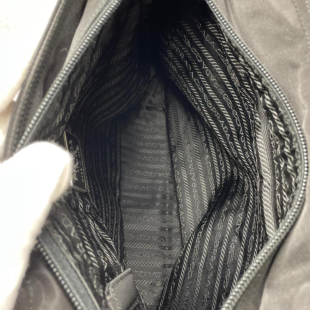 PRADA Triangle logo Tote Bag black Women used