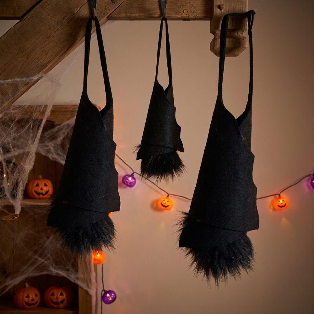 Upside Down Felt Bat Hanging Ornament Realistic Gothic Halloween Bat Pendant Decorative 3D Wing Bat Branch Hanging Decor