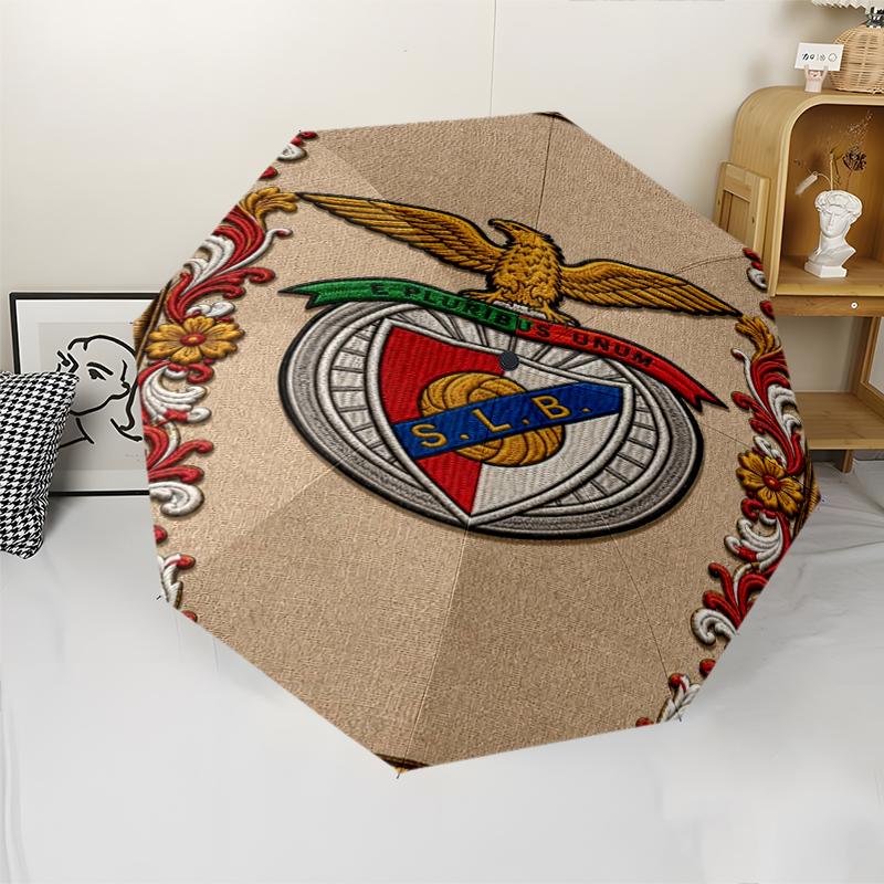 Benfica Theme Automatic Umbrella, Lightweight & Portable, 8 Rib, Perfect for Outdoor Travel, Birthdays, Christmas, Gifts.