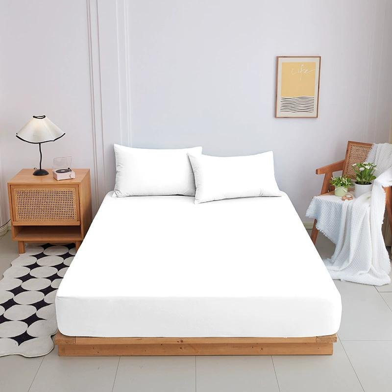 Napínací prostěradlo s gumičkou Jednobarevný chránič matrace pro jednolůžkové, dvoulůžkové a king postele 100% bavlna