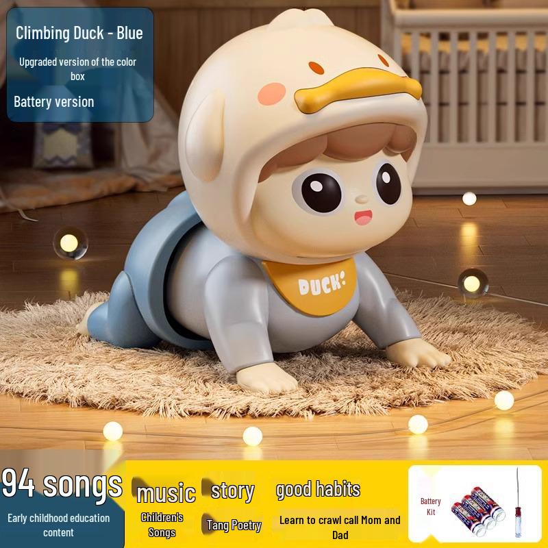 Baby Crawling and Learning Doll for 0-1 Year Olds – Head Lifting and Educational Training Toy for 3+ Months