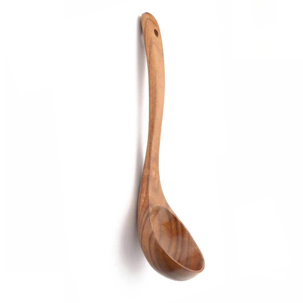 7Pcs Wooden Cooking Utensils Set Non-Stick Wood Spatula Colander Soup Spoon Frying Shovel Kitchenware Cookware Tools