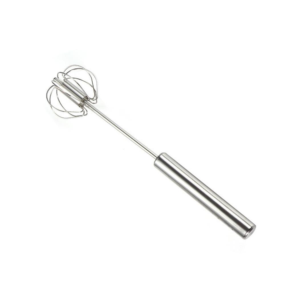 Egg Whisks Stainless Steel Egg Beater Manual Hand Mixer Self Turning Egg Stirrer Kitchen Egg Tools