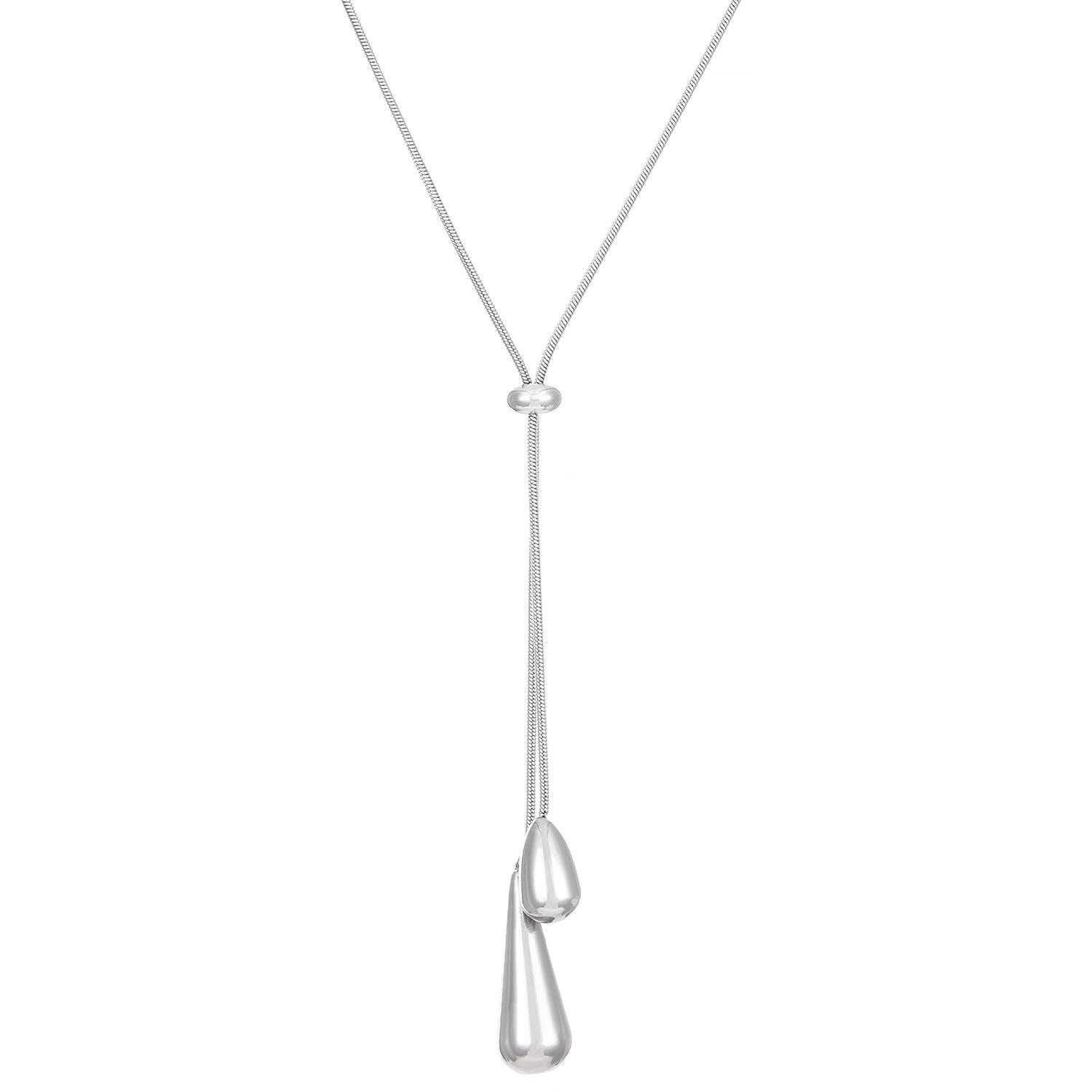 

Европейский и американский роскошный набор ожерелья и серег с кисточками в виде капель воды - Ювелирные изделия из высококачественной нержавеющей стали