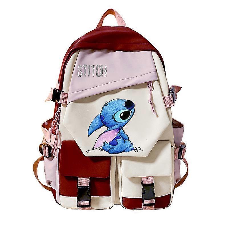 Lilo Stitch Schoolbag Print Color Contrast Backpack Fashion Boys Girls Student Kids Large Capacity Bag Christmas Gifts