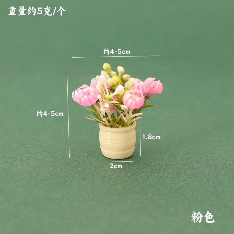 Miniature Mini Plastic Simulation Vase Green Luo Plant Finished Flower Outdoor Doll House Model Accessories for 1:12 Dollhouse