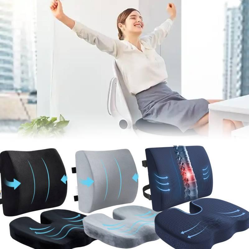 Orthopedic Memory Coccyx Foam Seat Cushion Lumbar Back Pillow Pain Relief Office