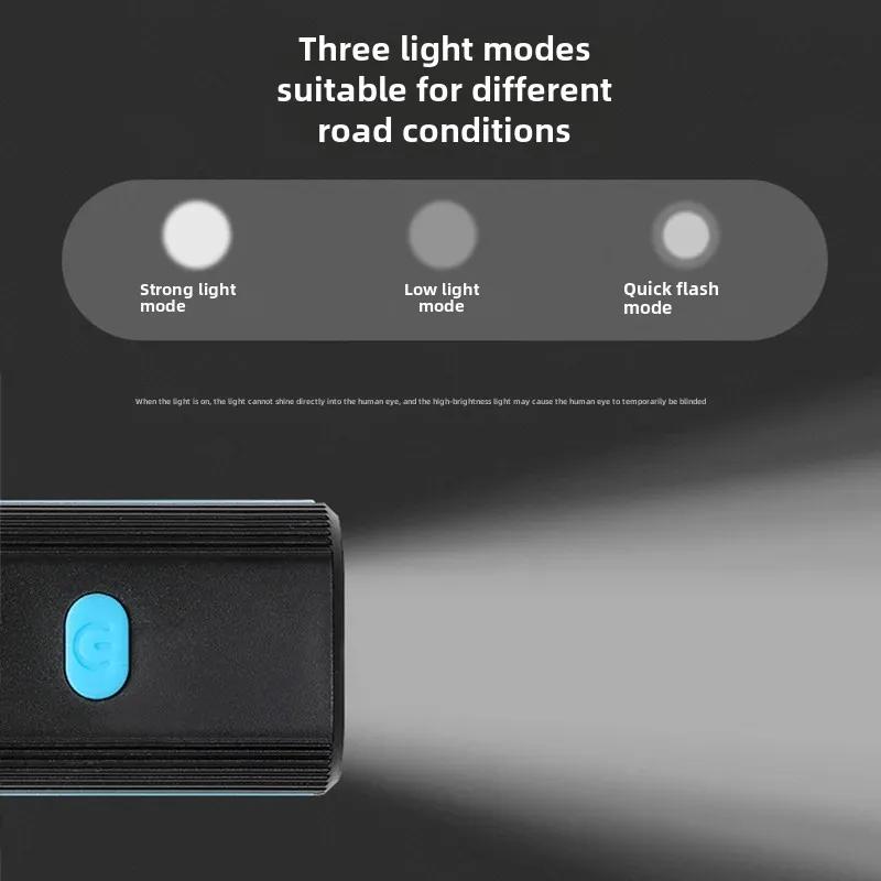 USB Rechargeable Bike Front Light with Horn - Night Cycling Illumination, Torch for Outdoor Safety and Visibility