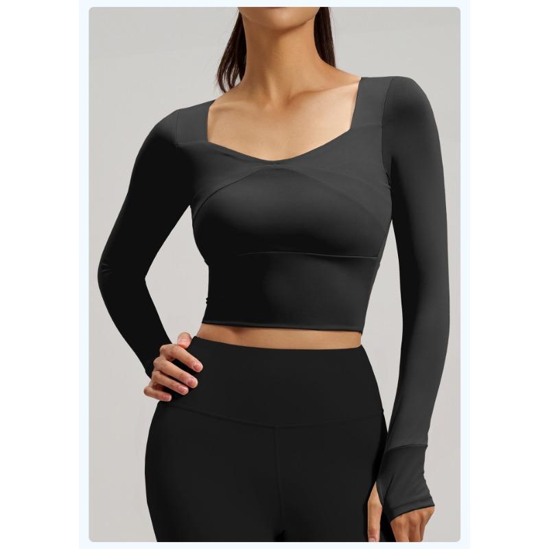 Spring and Autumn Tight Fitness Running Sports Tops for Women Long-sleeved Yoga Clothes