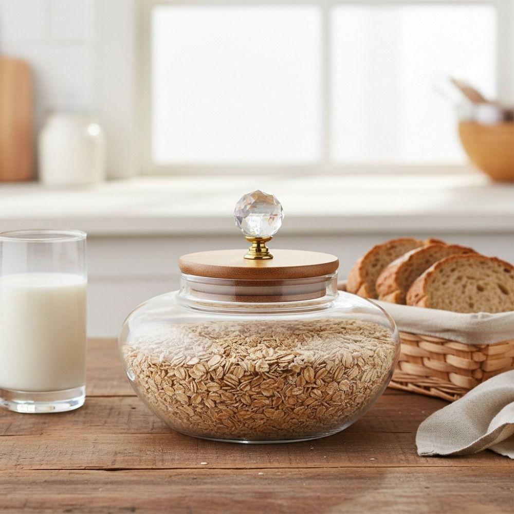 Moisture-Proof Glass Sealed Jar Airtight Sugar Salt Container Coffee Bean Storage Tank  Grain