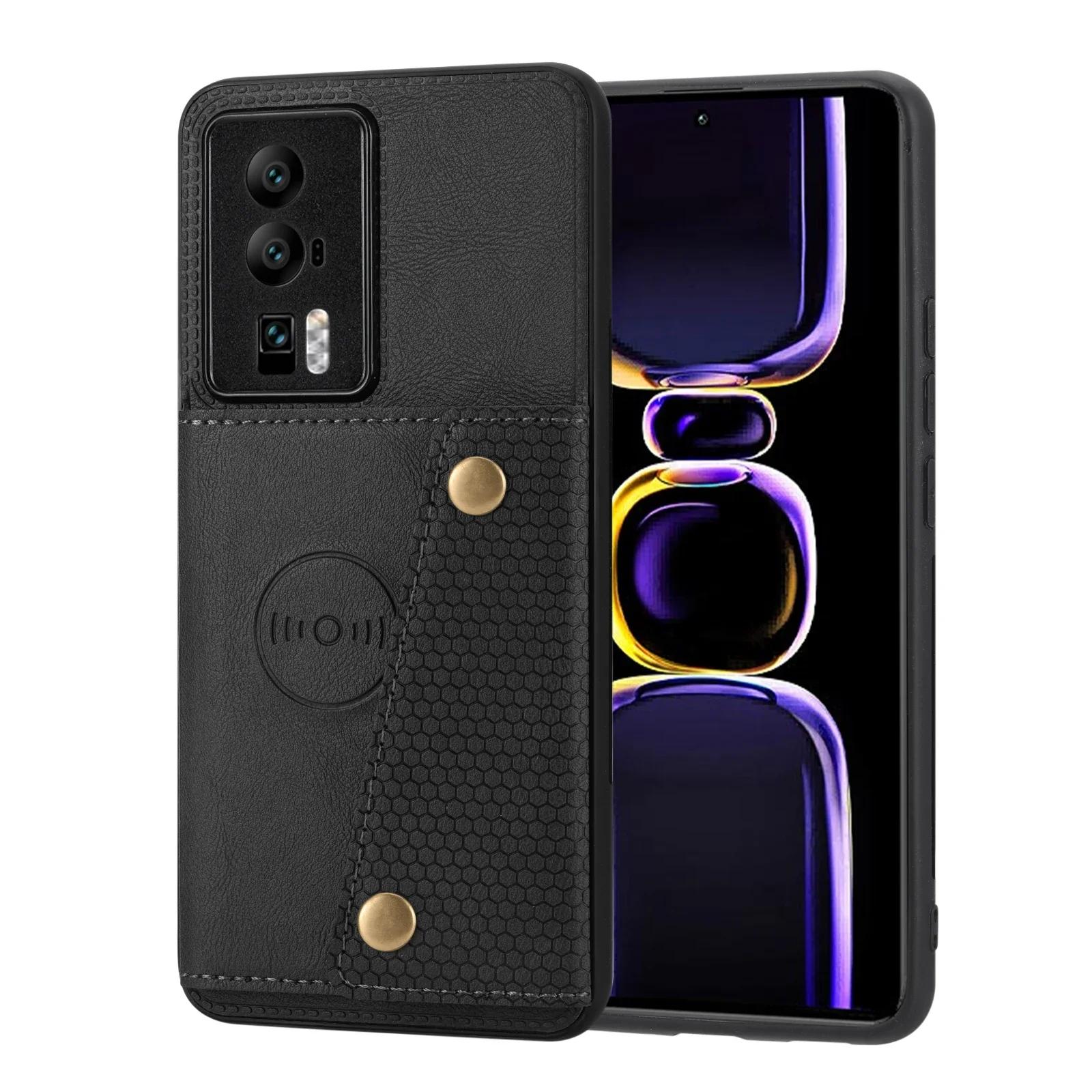 

Магнитный чехол для Xiaomi 13T 12X 12T 11T 14 13 12 11 Lite 5G NE POCO F6 M6 M5S C65 F5 F4 F3 X3 X4 X5 X6 Pro Кошелек Чехол-кардхолдер POCO C65 чёрный
