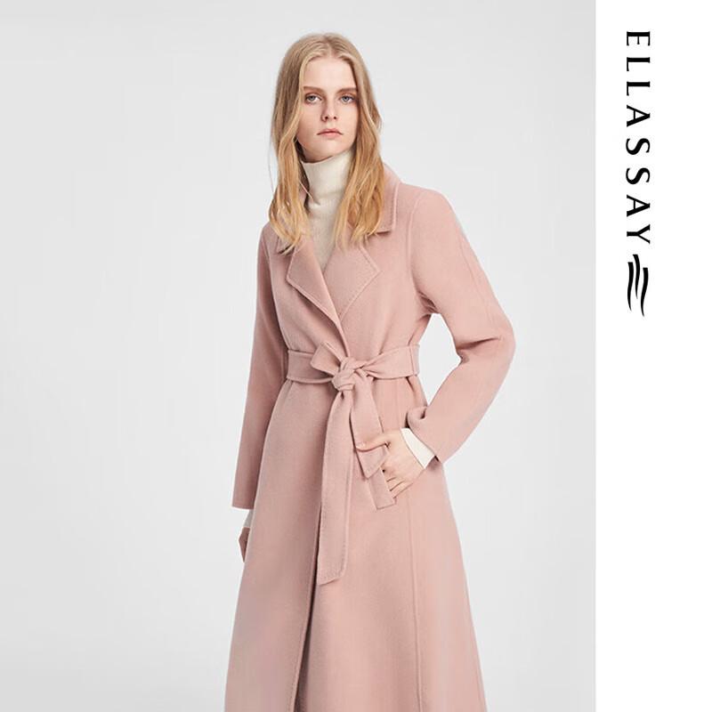 ELLASSAY Women's Revere Collar Double-faced Wool Coat