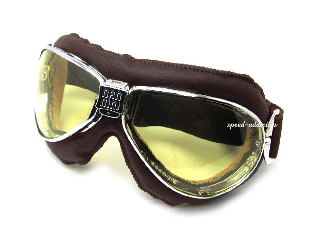 TT GOGGLE ANTI FOG [Nannini] (BROWN/CHROME × YELLOW)