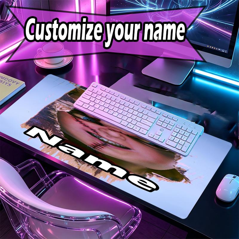 Custom Name Personalized Bride of Chucky Pattern Mousepad, Laptop PC Desk Mat, Decorative Desk Mat for Home Keyboard Pad Gift