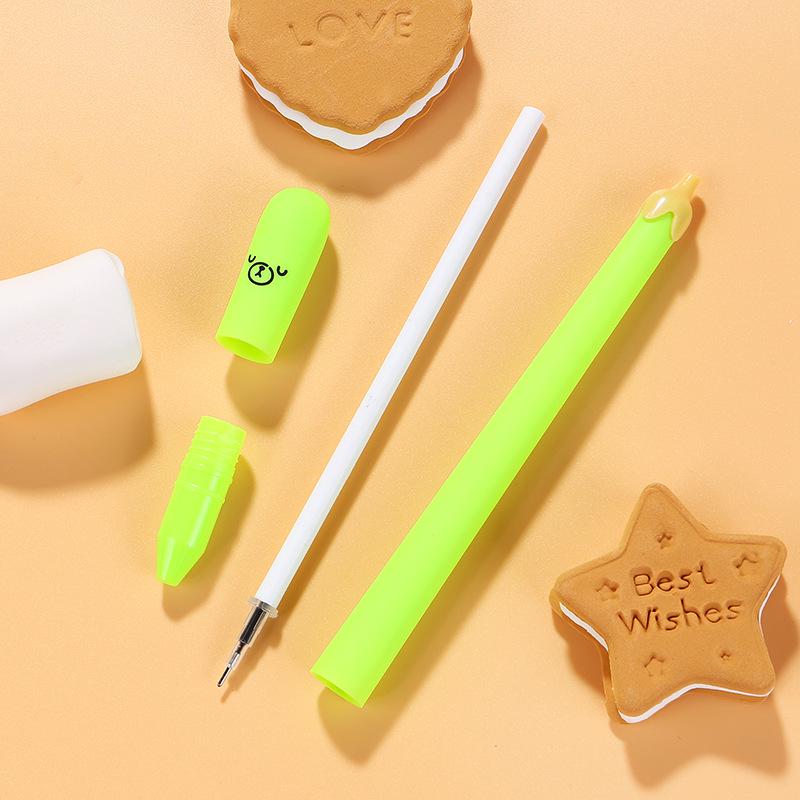 Korean Cute Cartoon Carrot Pen - Black Ballpoint for Students and Stationery