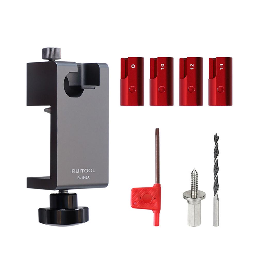 Adjustable Dowel Maker Jig with Carbides Auxiliary Tool 8/10/12/14mm 5/16 3/8 1/2 Electric Drill Milling Dowel