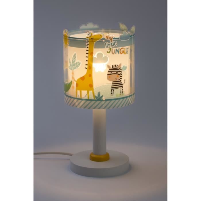 Lampe de chevet - DALBER - My Little Jungle - Motif animaux - 30 cm - Multicolore - E14