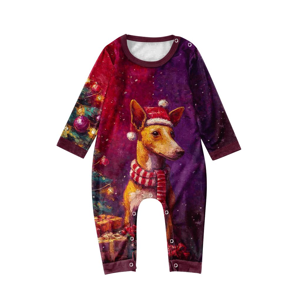 Family Matching Print Sets Pajamas Loungewear Outfits Family Matching Long Sleeve Tops+Pants Set