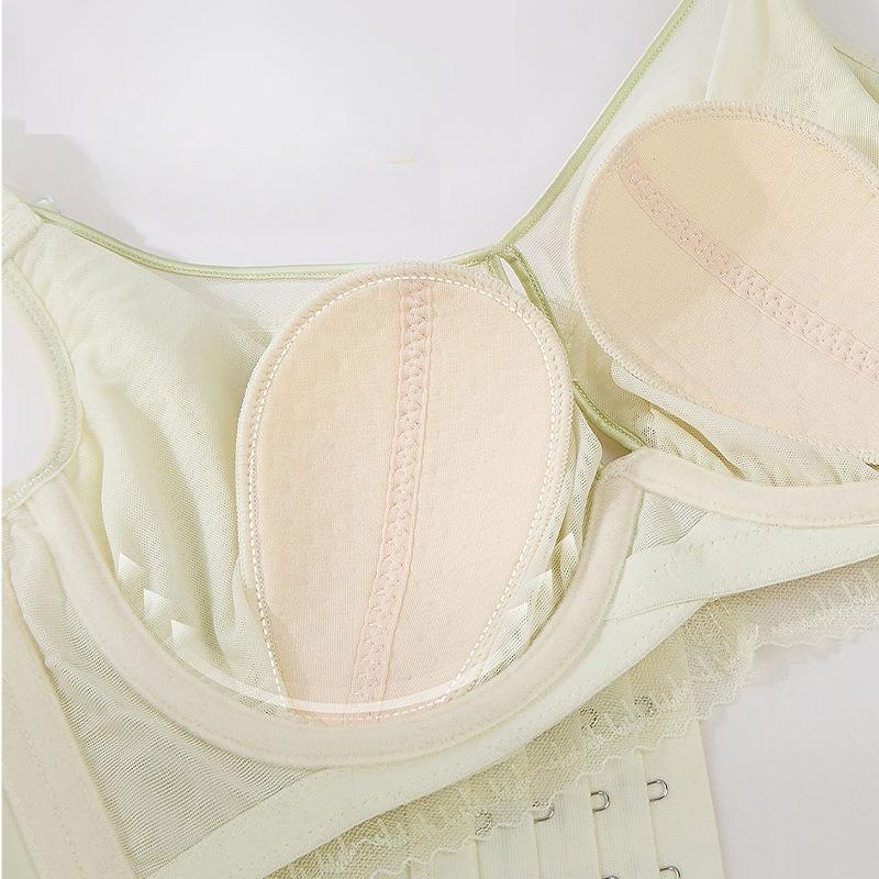 Sexy Spitzenunterwäsche für Damen, Memory-Draht gerafftes Oberbrust-Kollektions-BH Hasenohren Kristall-Cup Atmungsaktiver BH