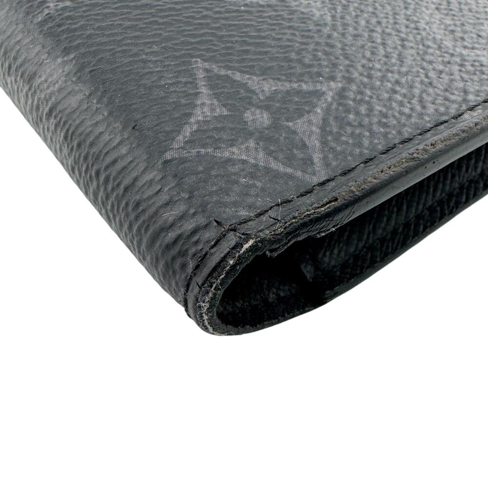LOUIS VUITTON M61697 Monogram Eclipse leather Brazza Portefeuille Purse black leather mens Used