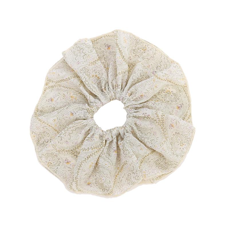 Haargummis für Damen, für den Sommer, süße doppellagige Chiffon-Kopfbedeckung mit Blumenmuster, Rand mit extra großem Darmhaar