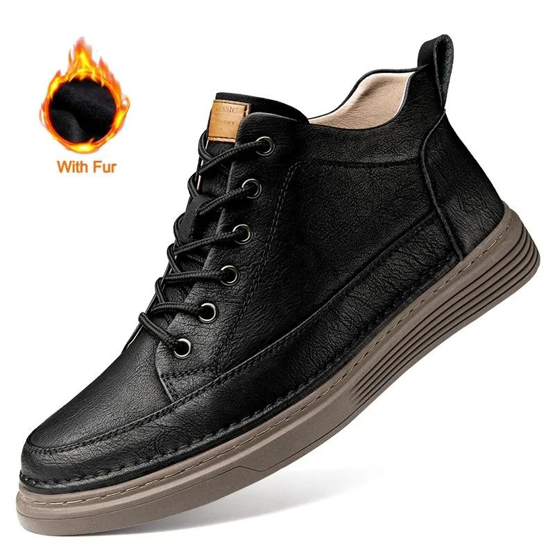Genuine Leather Men Casual Shoes High Quality Outdoor Ankle Boots for Men Sneakers Tennis Sport Shoes Luxury Brand Walking Shoes