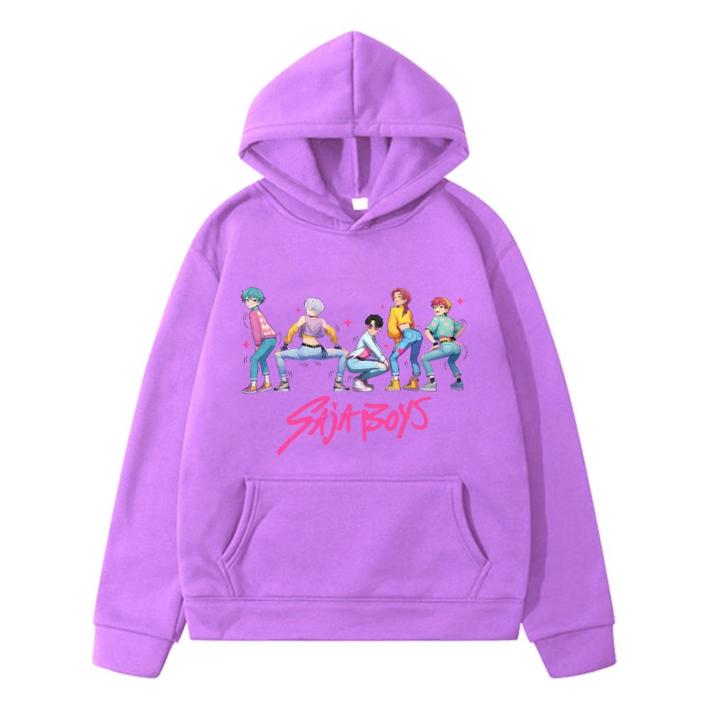 kpop demon hunters print anime hoodie Fleece sweatshirt y2k Saja Boys hoodies Cartoon Jacket Autumn pullover kids clothes girls