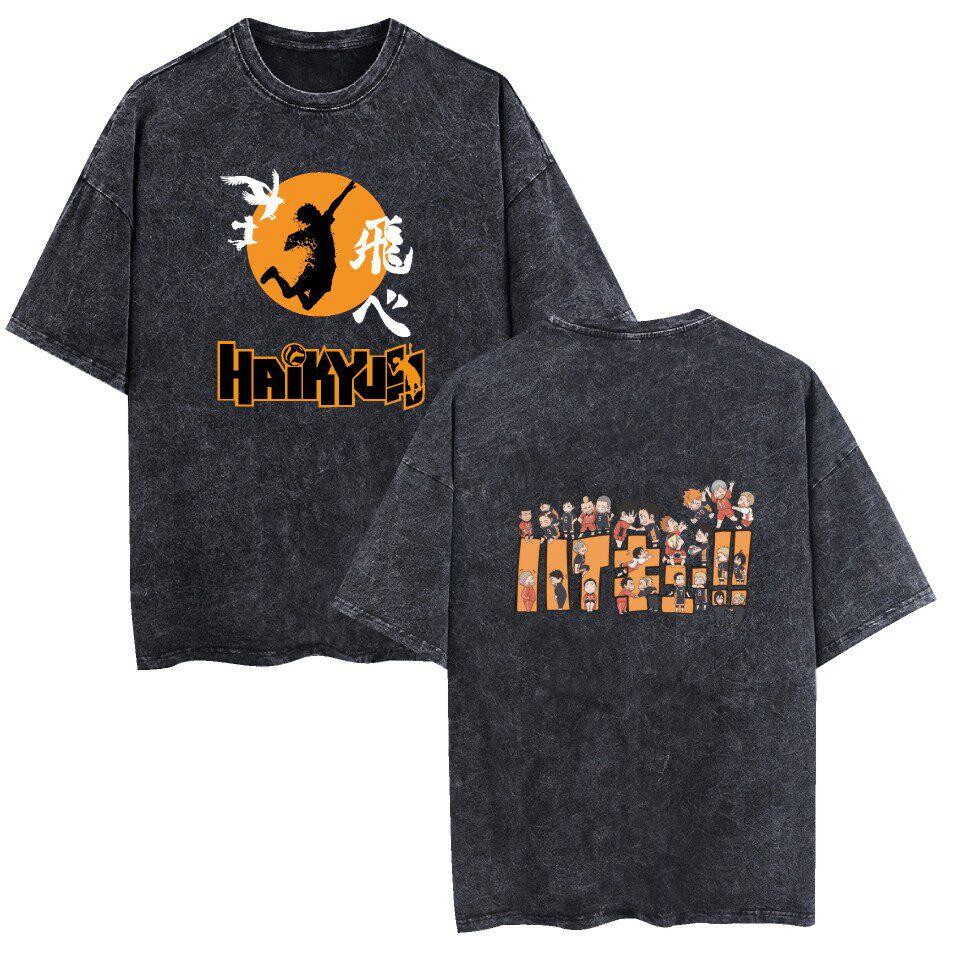 Volleyball Youth Accessories Shiga Shikiwa High School Koyama Shouyang Shortsleeved Men Women Tshirt Washed Pure Cotton Summer