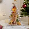 Christmas Decorations DIY Handmade House Luminous Wooden Ornaments Christmas Tree Snowman Atmosphere Pendant Send Light String