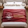 Aberdeen FC Printed Flannel Blanket Custom Name Text Soft Warm Throw For Bedroom Holiday Gift
