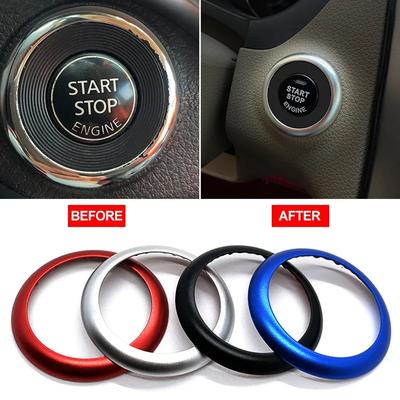 Car Engine Start Stop Decoration Ring Sticker For Nissan Qashqai J11 Lafesta Murano X-Trail Etc Cima Auto Accessories Aluminum
