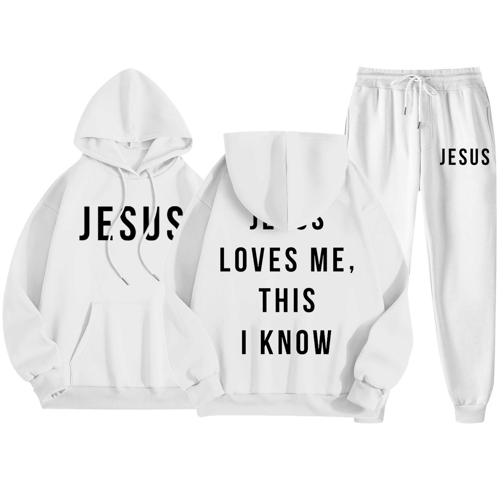 

Men s Casual Solid Color Letter-printed Sweatshirt Set, Men s Fleece Hooded Drawstring Sweatshirt And Sweatpants Two-piece Set XL білий
